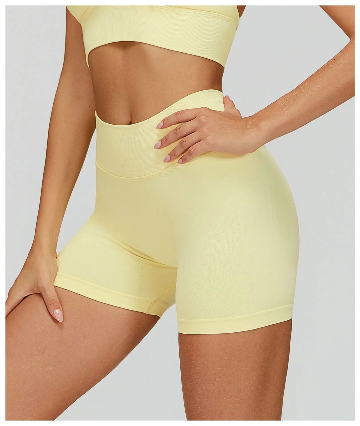 Seamless Yoga Shorts Women High Waist Workout Shorts Fitness Shorts Yoga Lift Butt Fitness Ladies Yoga Gym Running Short Pants