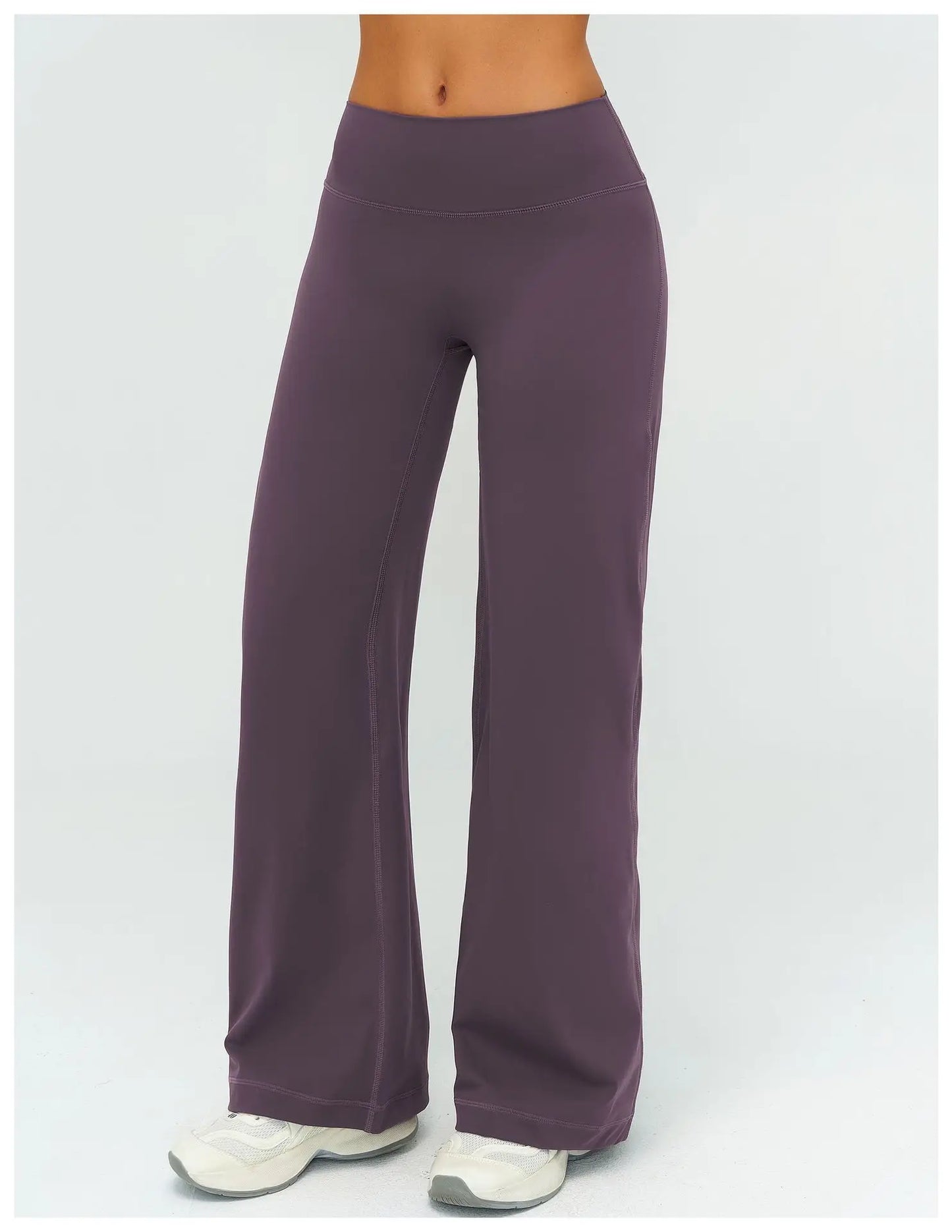 Yoga Pants Women Straight Leg Bottoms Women's Mid-Waist Fitness Pants Gym Leggings Naked Feel Pilates Running Sports Trousers