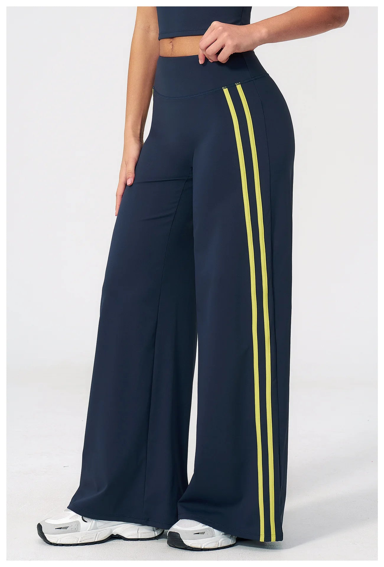 JUREN Straight Leg Bottoms Women's Mid-Waist Yoga Pants Gym Leggings Workout Leggings Naked Feel Pilates Running Sports Trousers
