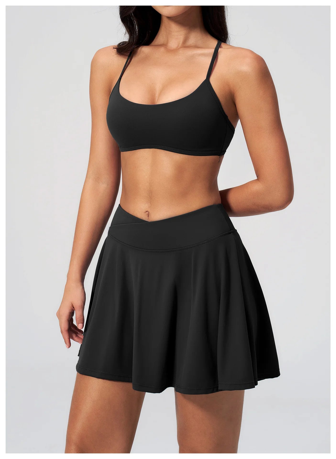 Yoga Short Skirt Women's Sports Short Skirt Quick Drying Running Fitness Badminton Skirt Half Body Anti Light Tennis Skirt Women