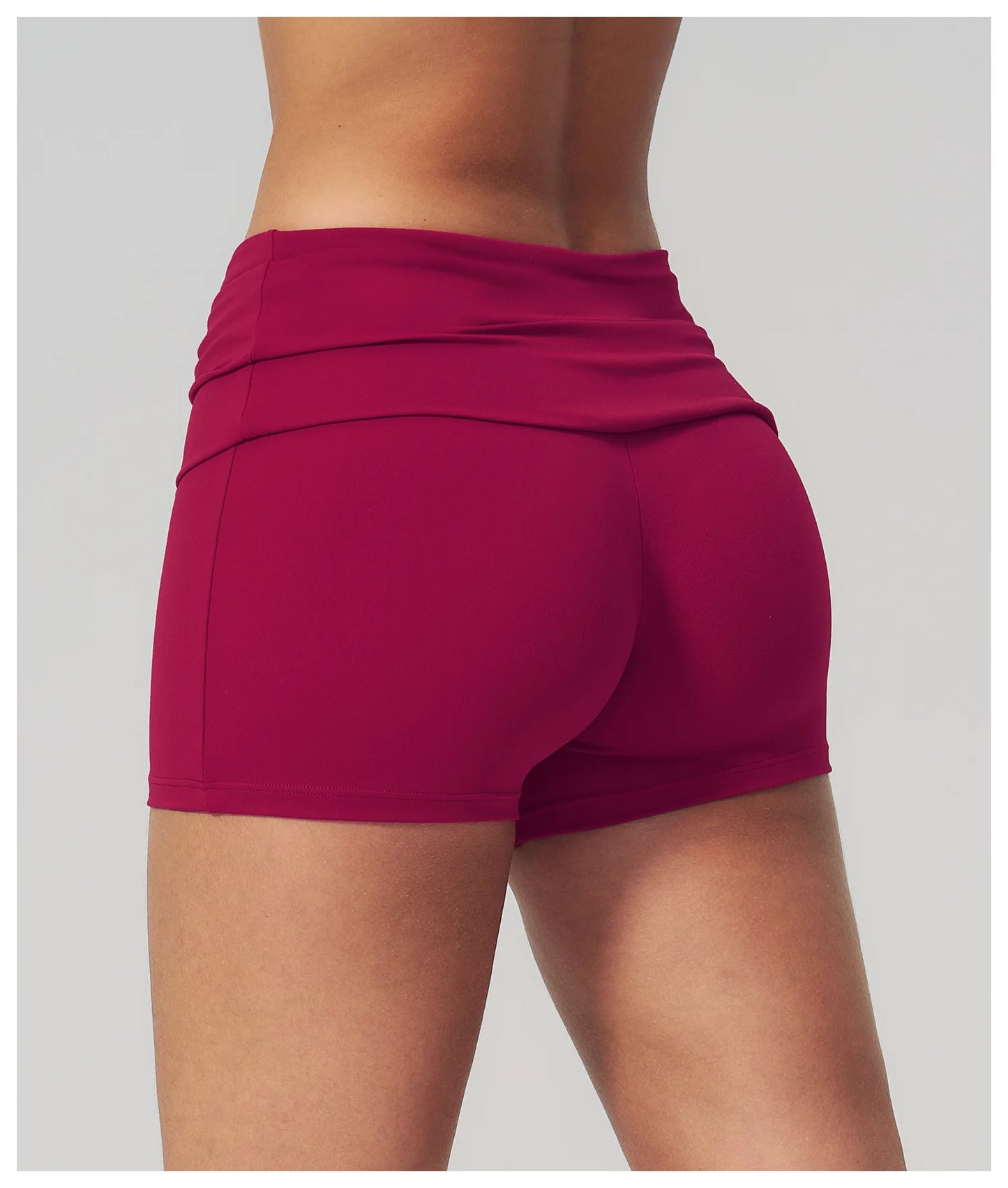 Summer Women Fitness Workout Shorts Yoga Shorts Fold Over High Waist Lift Butt Fitness Shorts Women Running Push Up Gym Shorts