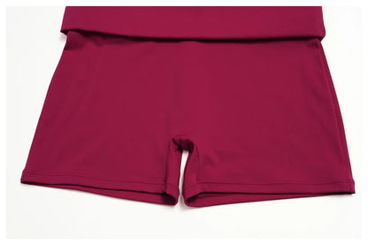 Summer Women Fitness Workout Shorts Yoga Shorts Fold Over High Waist Lift Butt Fitness Shorts Women Running Push Up Gym Shorts