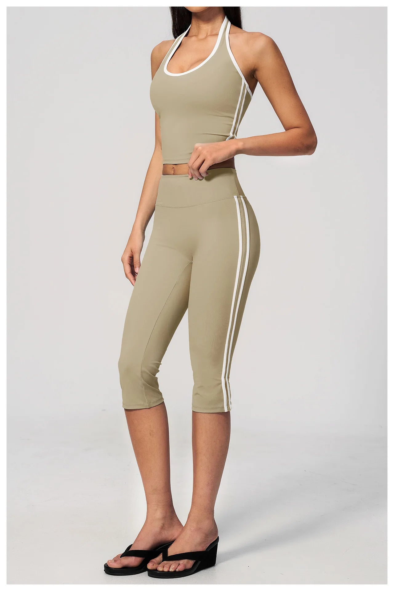 Yoga Capri Pants Women Fitness Leggings Running Cycling Pants Breathable Sports Leggings High Waist Summer Workout Gym Clothing