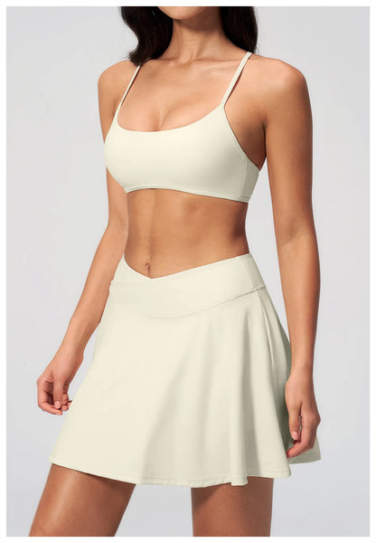 Yoga Short Skirt Women's Sports Short Skirt Quick Drying Running Fitness Badminton Skirt Half Body Anti Light Tennis Skirt Women