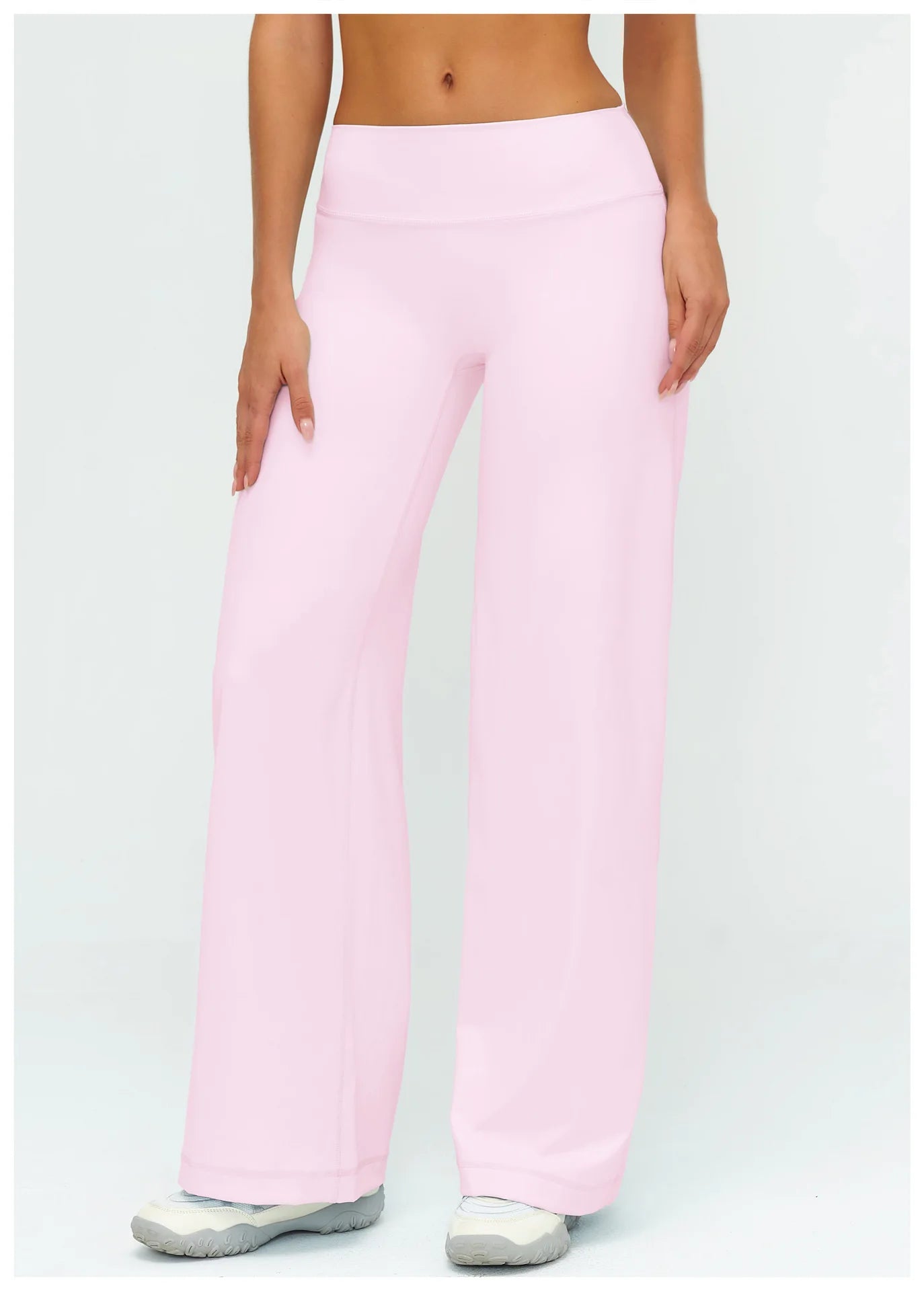 Yoga Pants Women Straight Leg Bottoms Women's Mid-Waist Fitness Pants Gym Leggings Naked Feel Pilates Running Sports Trousers