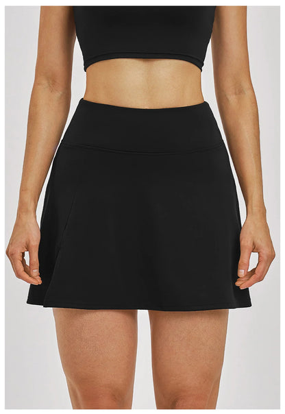 Outdoor Sports Yoga Skirt Women Badminton Tennis Skirt High Waist Breathable Sweat Skirt Active Athletic Yoga Fitness Skirt