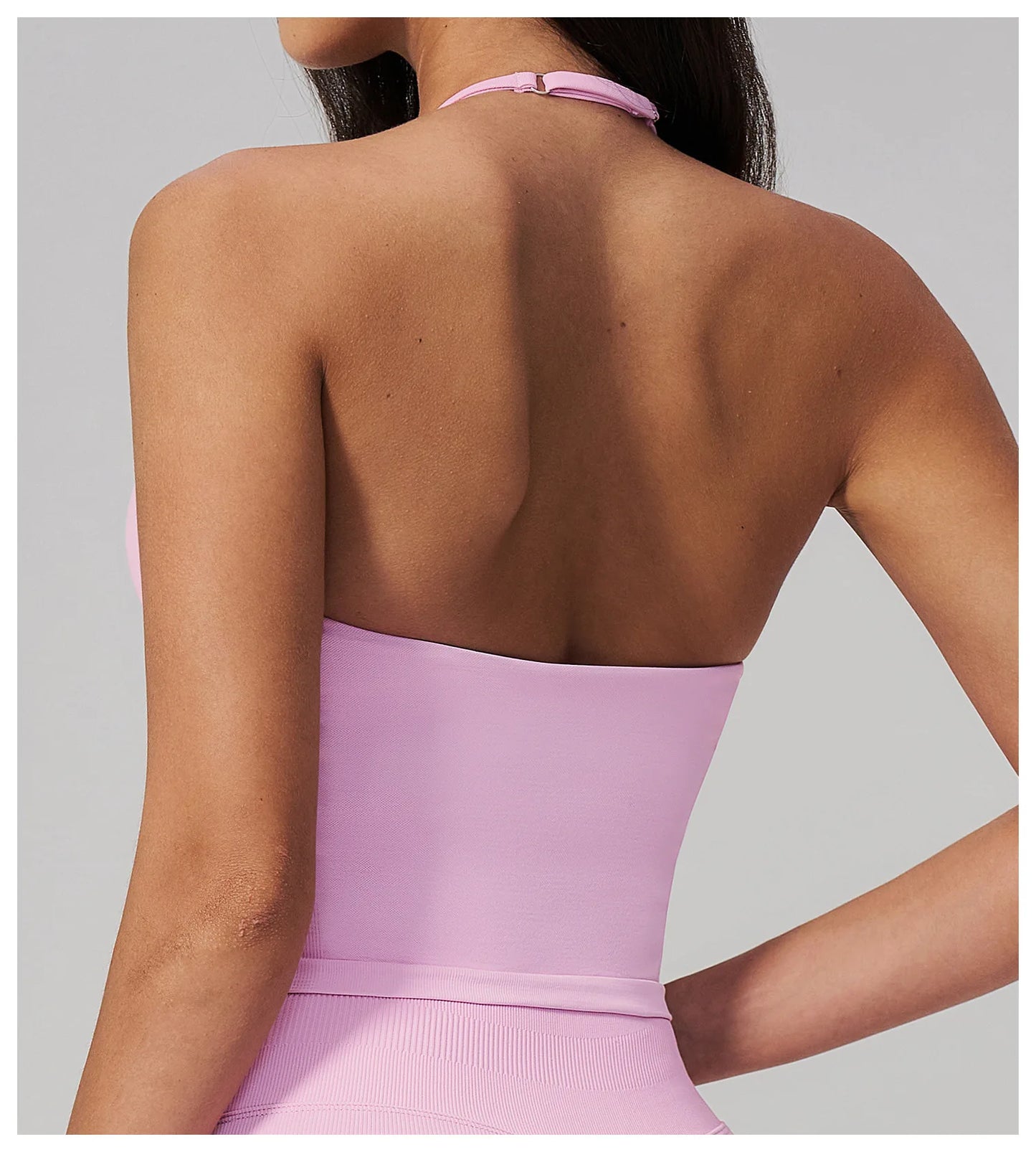 Summer Sports Halter Yoga Top Gym Vest Woman Backless Tank Tops Seamless Push Up Sport Bra Running Vest Workout Top Activewear