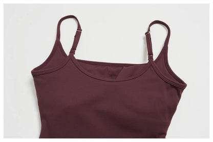 Juren Gym Tank Top With Built In Bra Women's Yoga Clothing Summer Running Square Neck Fitness Vest Beautiful Back Sports Workout