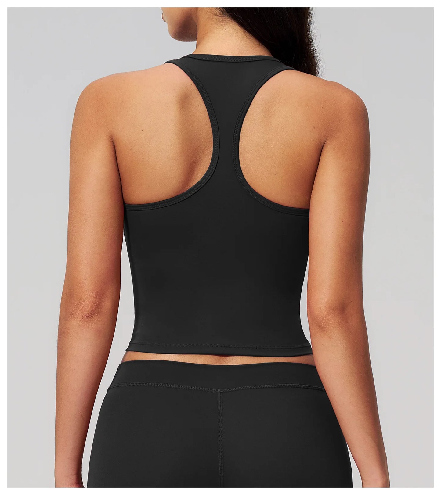 Yoga Vest Women Running Top Tank Top Short Sleeve I-shape Backless Gym Bra Running Workout Top Solid Color Nylon Fitness Top