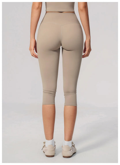 Women's High Waist Yoga Capri Pants Butt Lift Leggings Squat Proof Tummy Control Workout Sports Breathable Running Summer Tights