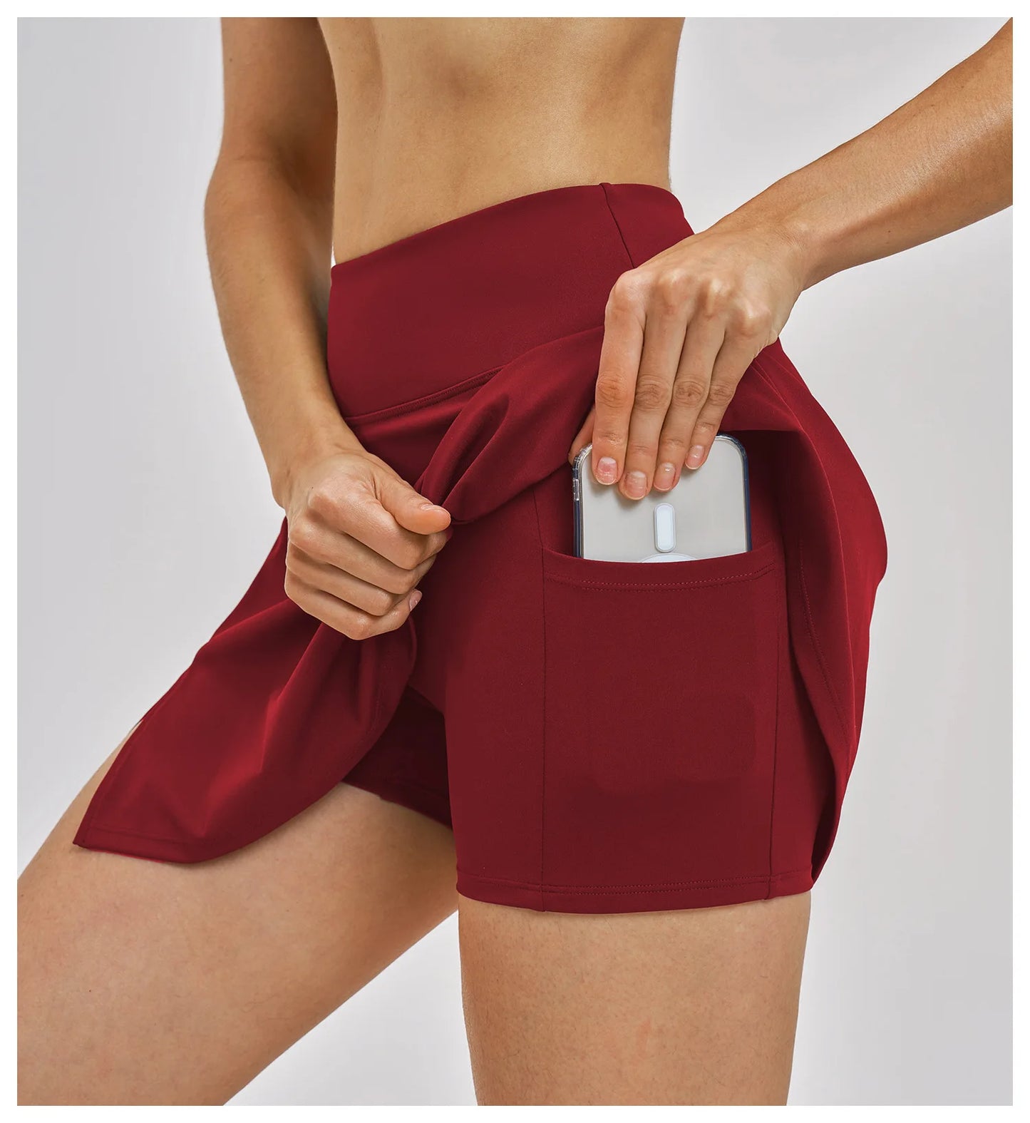 Outdoor Sports Yoga Skirt Women Badminton Tennis Skirt High Waist Breathable Sweat Skirt Active Athletic Yoga Fitness Skirt
