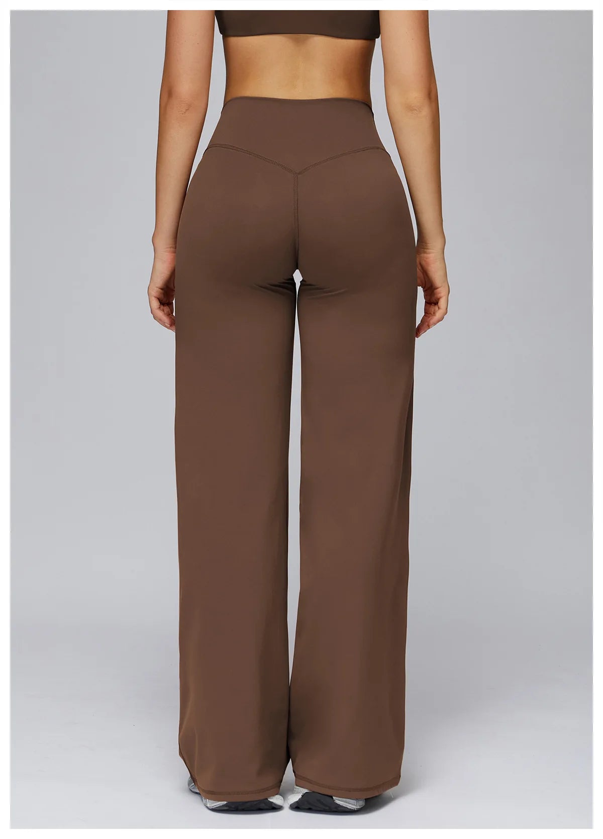 High Waist Wide Leg Yoga Pants Women Butt Lift Workout Trousers Flare Leggings Tummy Control Gym Fitness Straight Leg Bottoms