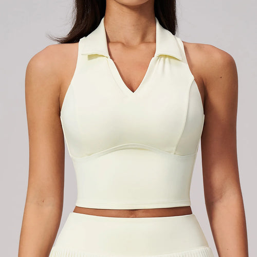 Women's Yoga Tank Push Up Workout Top Quick-Dry Collar Gym Sports Vest Running Female Running Tight Top Women Fitness Underwear