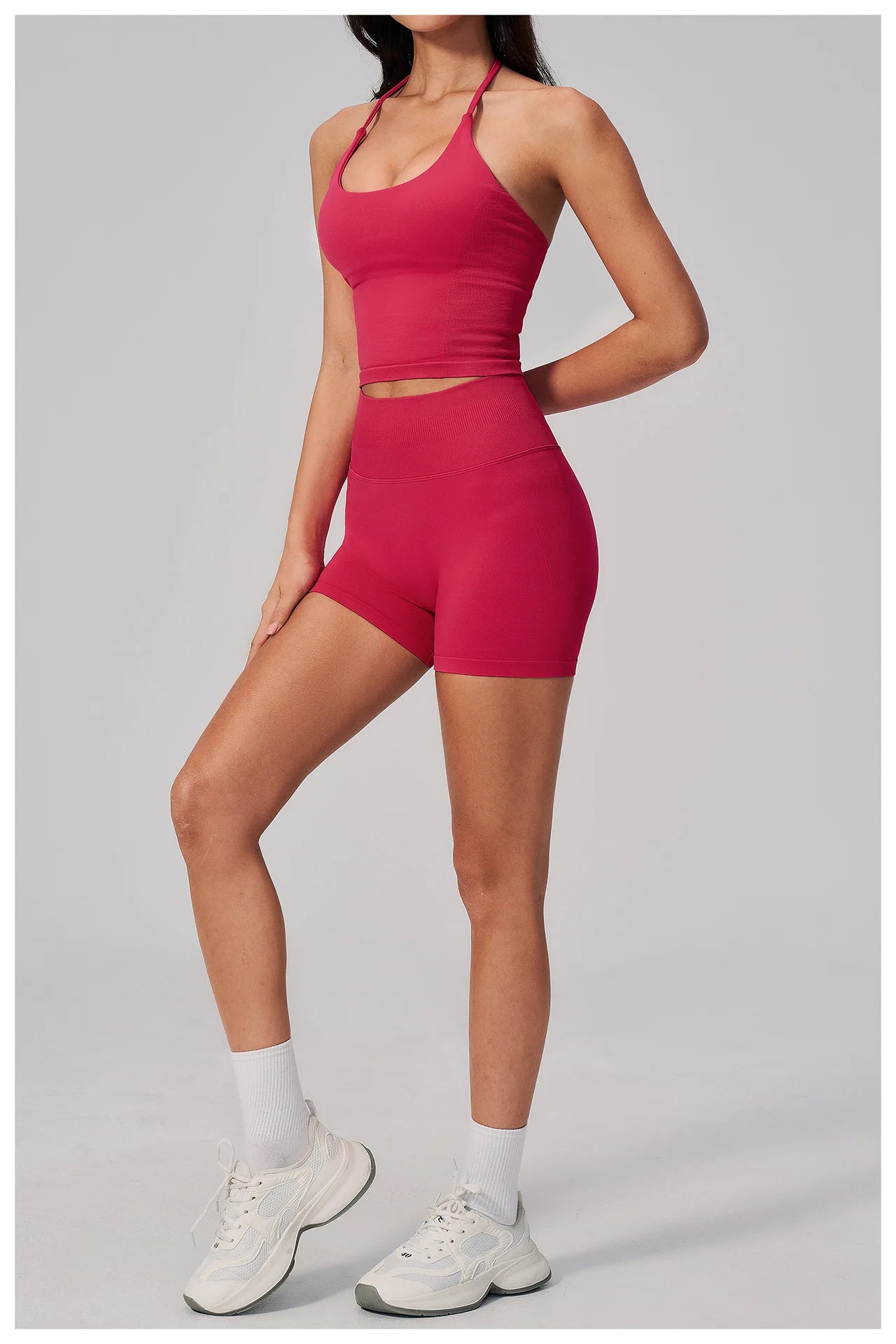 Summer Sports Halter Yoga Top Gym Vest Woman Backless Tank Tops Seamless Push Up Sport Bra Running Vest Workout Top Activewear