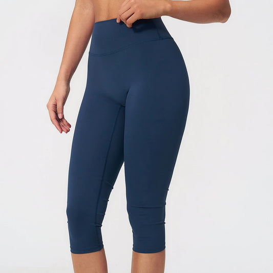 Yoga Pants Women Cropped Pants Sports Pants Fitness Leggings Tights Breathable Quick-drying High Waist Running Workout Pants