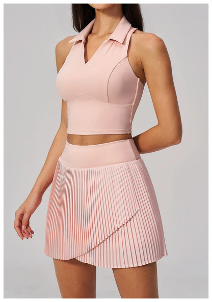 Yoga Pleated Skirt Sports Skirt for Women Quick-drying Badminton Tennis Trousers Skirt Fitness Half-body Pleated Skirt Shorts