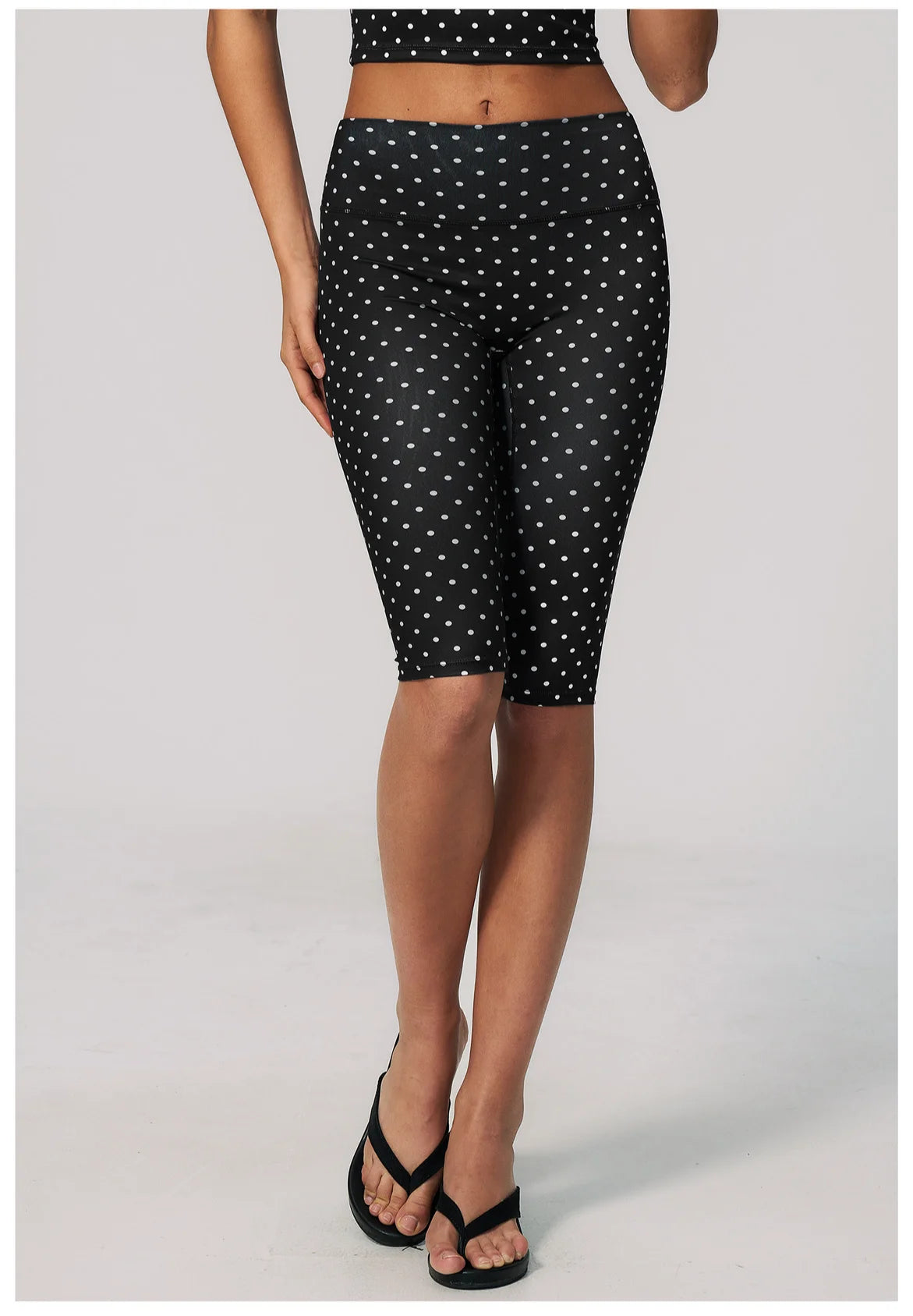 Polka Dot Yoga Capri Pants Women Sports Leggings Woman High Waist Push Up Gym Fitness Yoga Pants Running Athletic Legging Summer