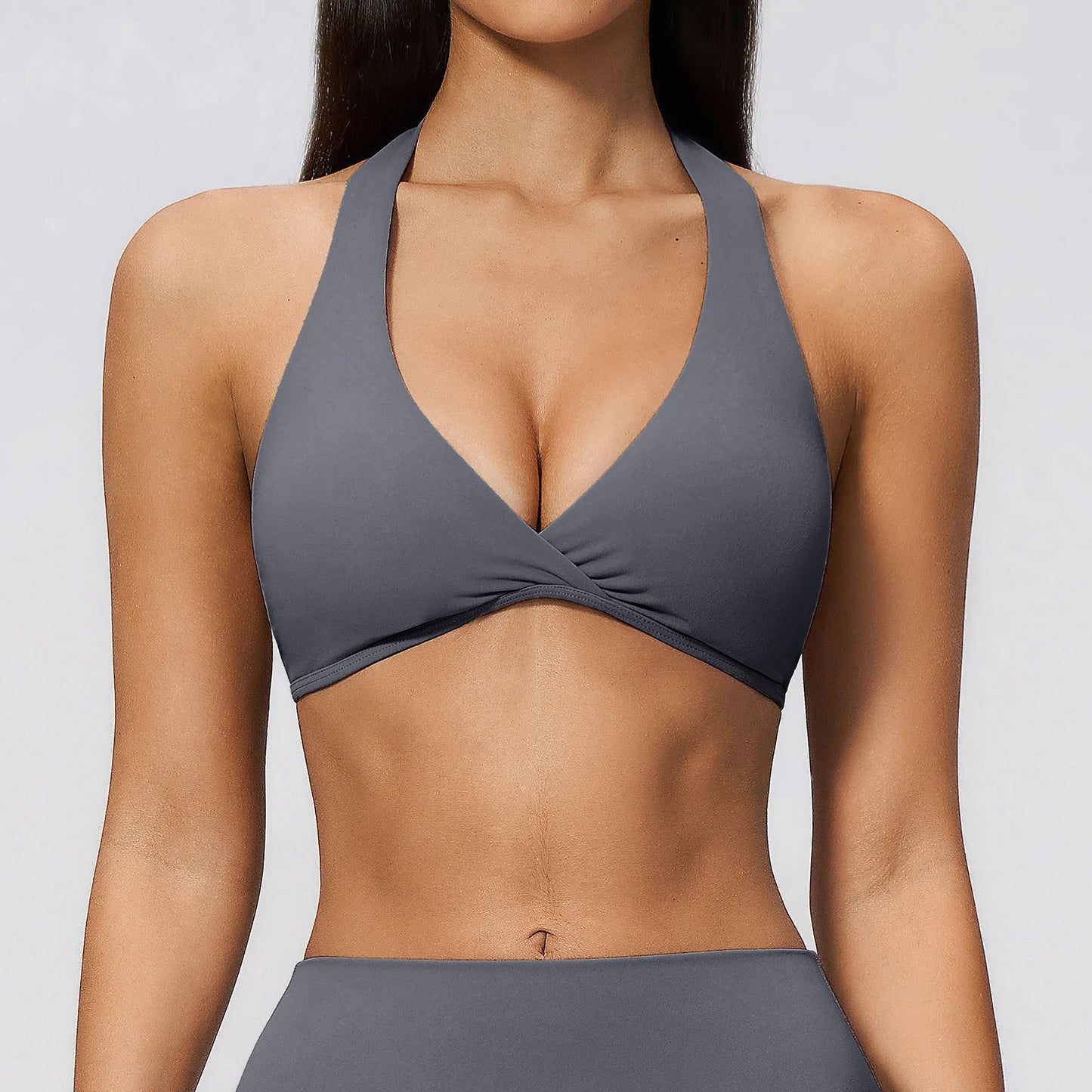 Summer Sports Bra Women Sexy Halter Top High Support Push-up Open Back Gym Wear Impact Fitness Bra Yoga Yops Workout Underwear