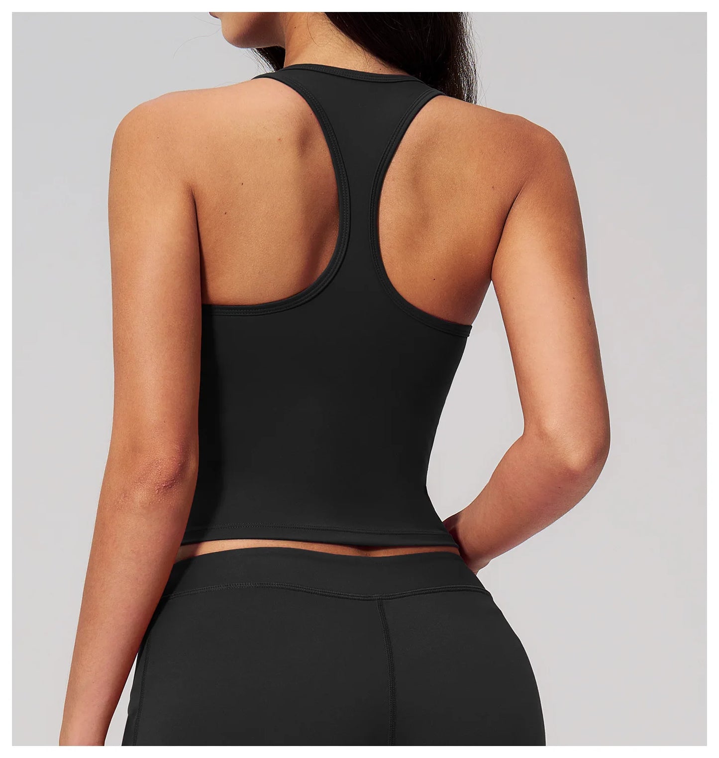 Yoga Vest Women Running Top Tank Top Short Sleeve I-shape Backless Gym Bra Running Workout Top Solid Color Nylon Fitness Top