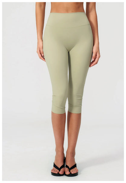 Yoga Pants Women Cropped Pants Sports Pants Fitness Leggings Tights Breathable Quick-drying High Waist Running Workout Pants