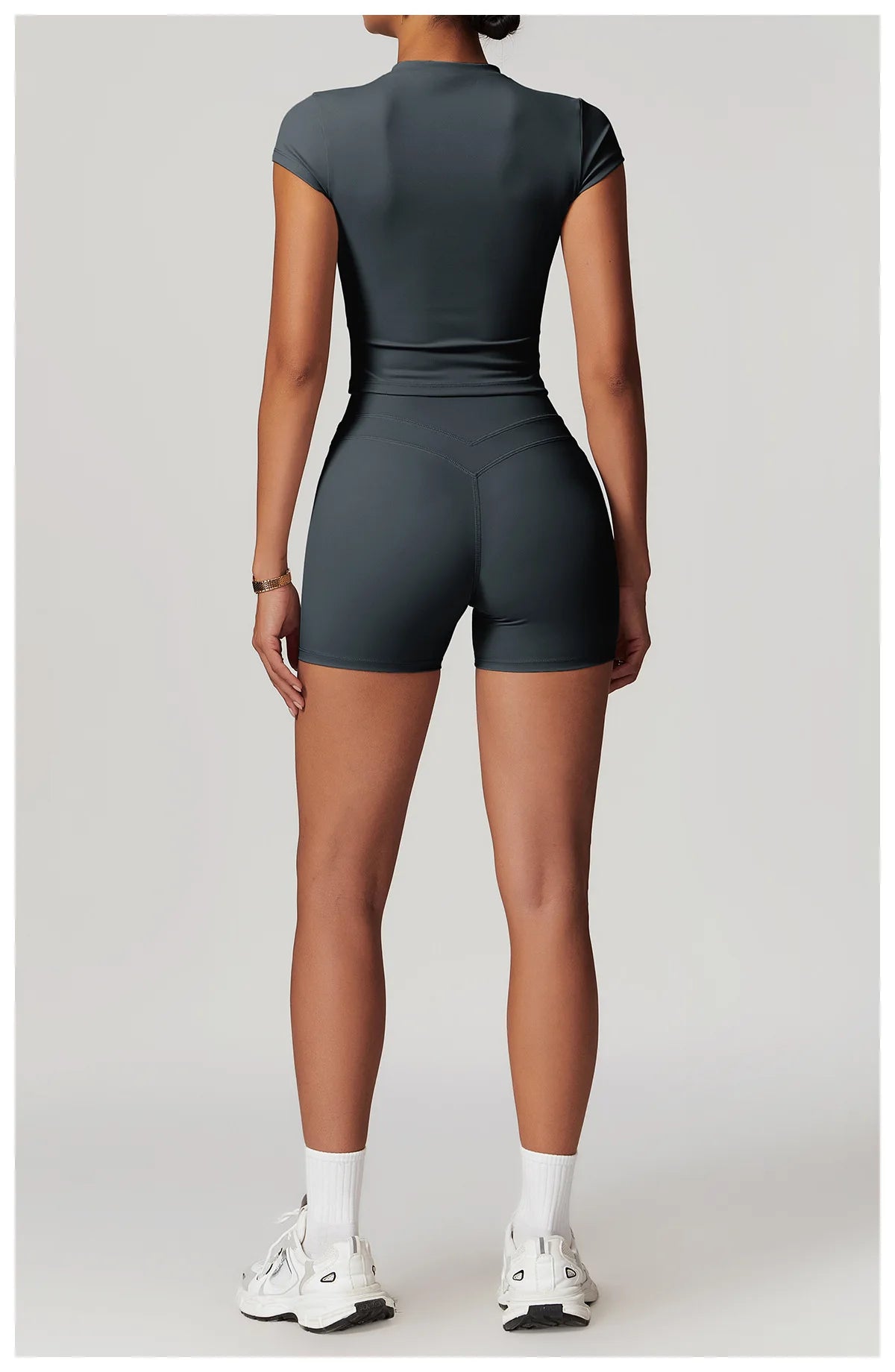 JUREN High Waist Sports Short Women Yoga Shorts Breathable Fitness Tight Women Yoga Legging Shorts Cycling Athletic Gym Shorts