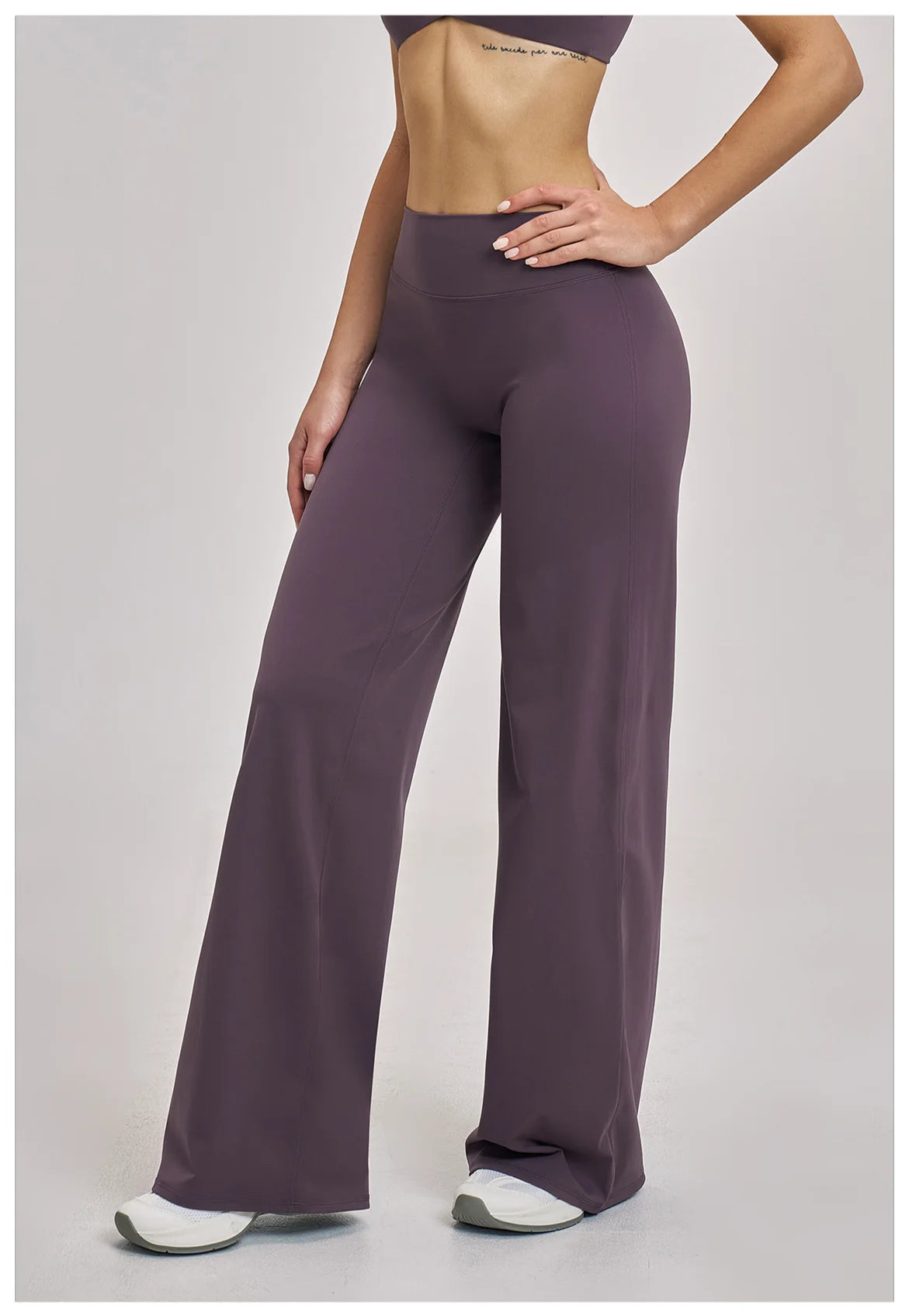 High Waist Wide Leg Yoga Pants Women Butt Lift Workout Trousers Flare Leggings Tummy Control Gym Fitness Straight Leg Bottoms