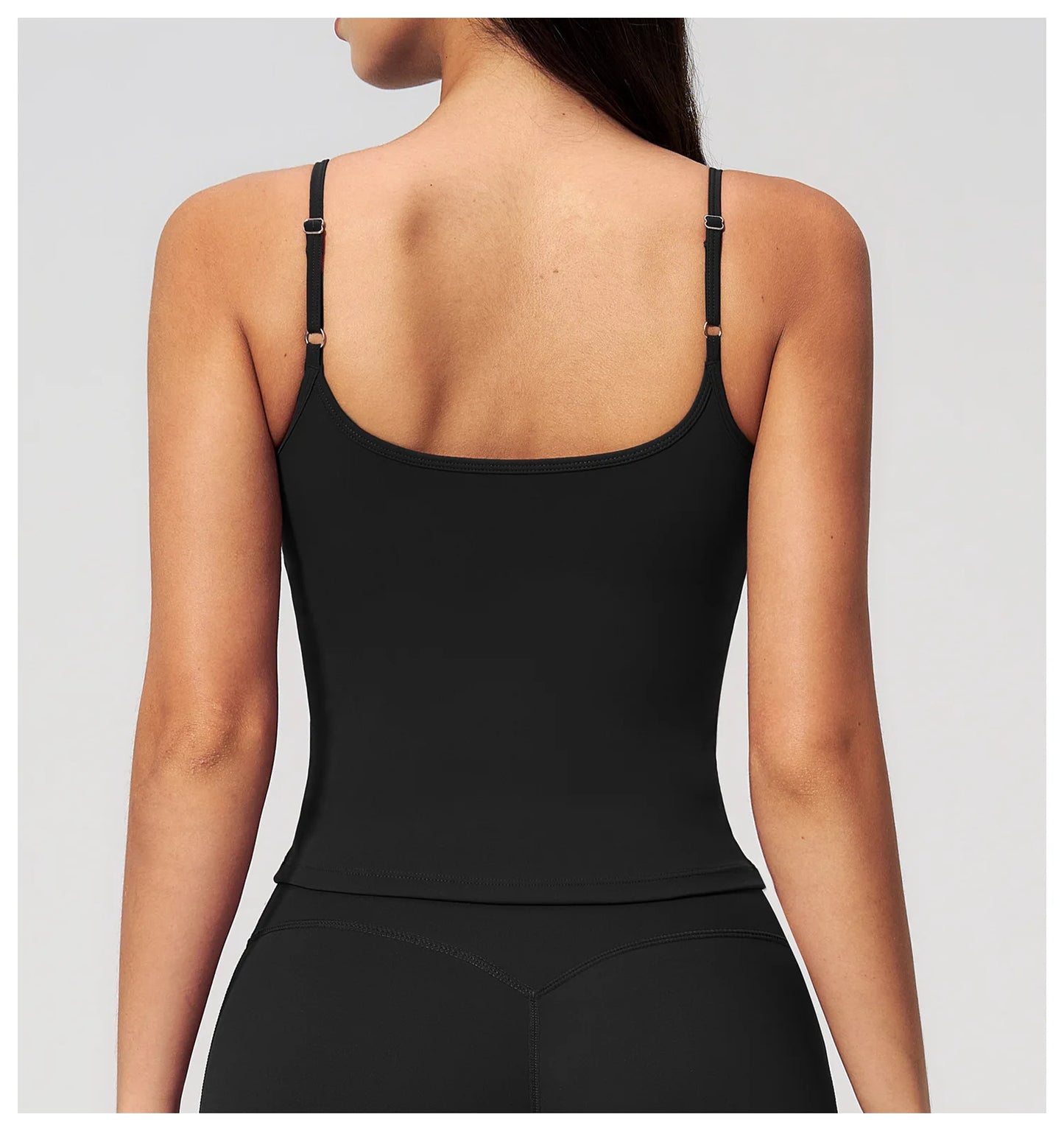 Juren Gym Tank Top With Built In Bra Women's Yoga Clothing Summer Running Square Neck Fitness Vest Beautiful Back Sports Workout