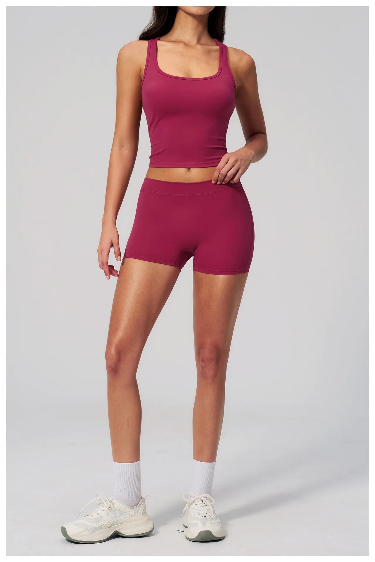 Yoga Vest Women Running Top Tank Top Short Sleeve I-shape Backless Gym Bra Running Workout Top Solid Color Nylon Fitness Top