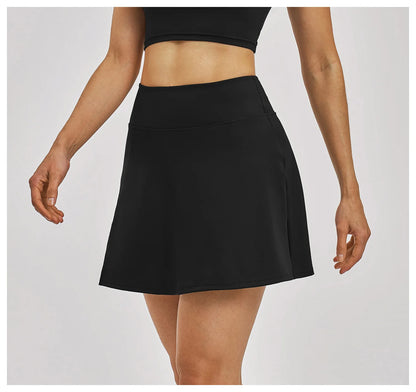 Outdoor Sports Yoga Skirt Women Badminton Tennis Skirt High Waist Breathable Sweat Skirt Active Athletic Yoga Fitness Skirt