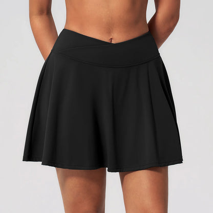 Yoga Short Skirt Women's Sports Short Skirt Quick Drying Running Fitness Badminton Skirt Half Body Anti Light Tennis Skirt Women