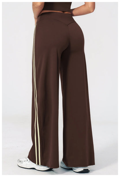 JUREN Straight Leg Bottoms Women's Mid-Waist Yoga Pants Gym Leggings Workout Leggings Naked Feel Pilates Running Sports Trousers