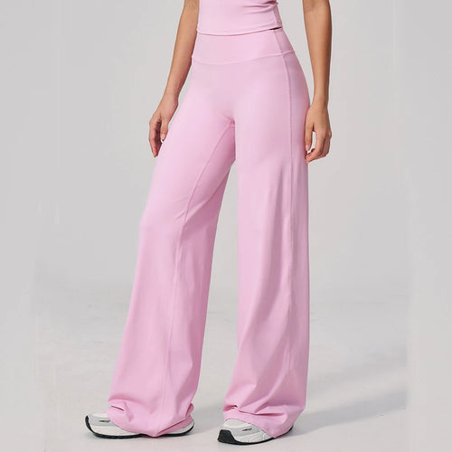 High Waist Wide Leg Yoga Pants Women Butt Lift Workout Trousers Flare Leggings Tummy Control Gym Fitness Straight Leg Bottoms