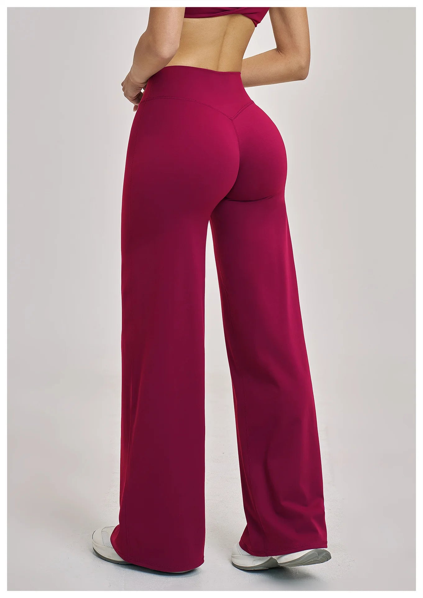 High Waist Wide Leg Yoga Pants Women Butt Lift Workout Trousers Flare Leggings Tummy Control Gym Fitness Straight Leg Bottoms