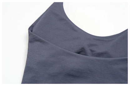 Summer Sports Halter Yoga Top Gym Vest Woman Backless Tank Tops Seamless Push Up Sport Bra Running Vest Workout Top Activewear