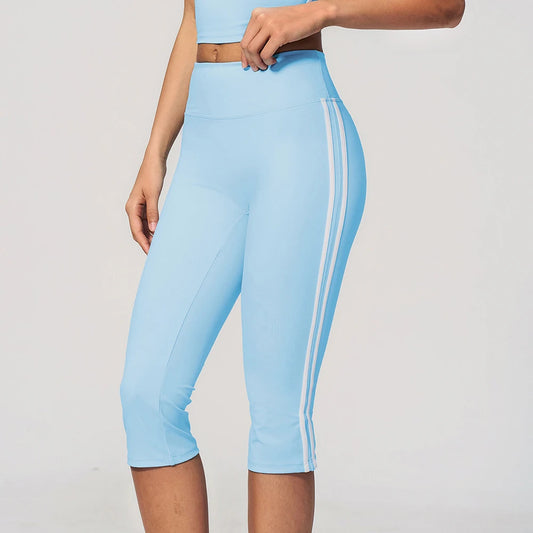 Yoga Capri Pants Women Fitness Leggings Running Cycling Pants Breathable Sports Leggings High Waist Summer Workout Gym Clothing