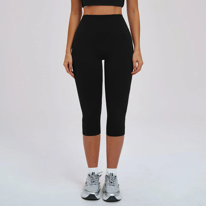 Yoga Pants Women Cropped Pants Sports Pants Fitness Leggings Tights Breathable Quick-drying High Waist Running Workout Pants