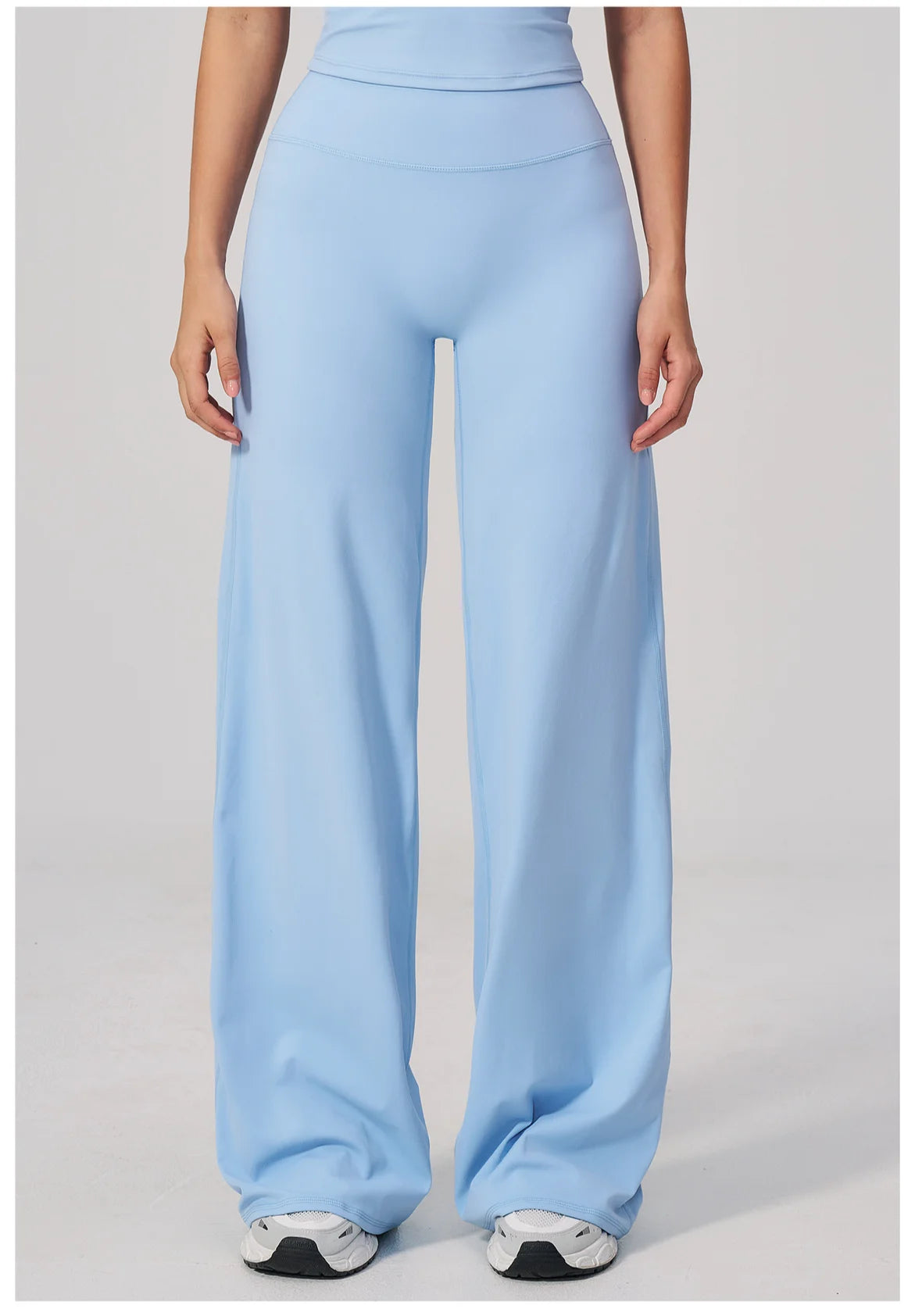 High Waist Wide Leg Yoga Pants Women Butt Lift Workout Trousers Flare Leggings Tummy Control Gym Fitness Straight Leg Bottoms