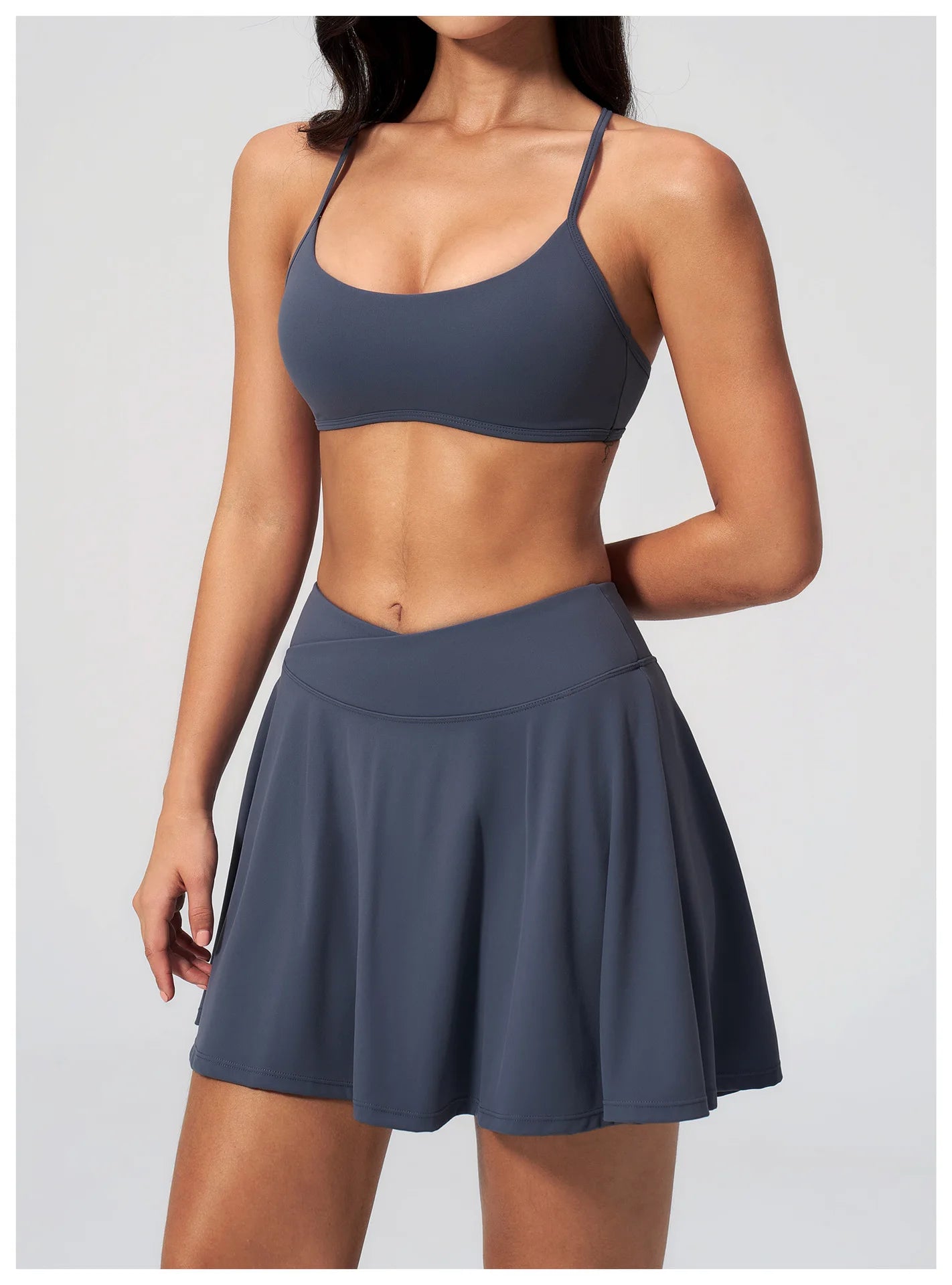 Yoga Short Skirt Women's Sports Short Skirt Quick Drying Running Fitness Badminton Skirt Half Body Anti Light Tennis Skirt Women