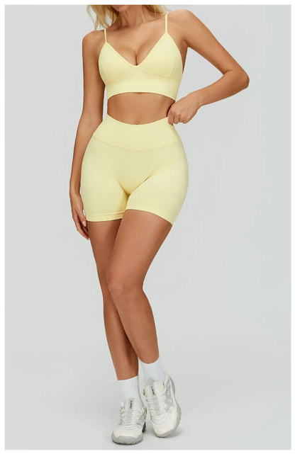 Seamless Yoga Shorts Women High Waist Workout Shorts Fitness Shorts Yoga Lift Butt Fitness Ladies Yoga Gym Running Short Pants