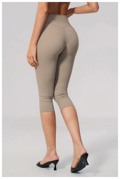 Women's High Waist Yoga Capri Pants Butt Lift Leggings Squat Proof Tummy Control Workout Sports Breathable Running Summer Tights