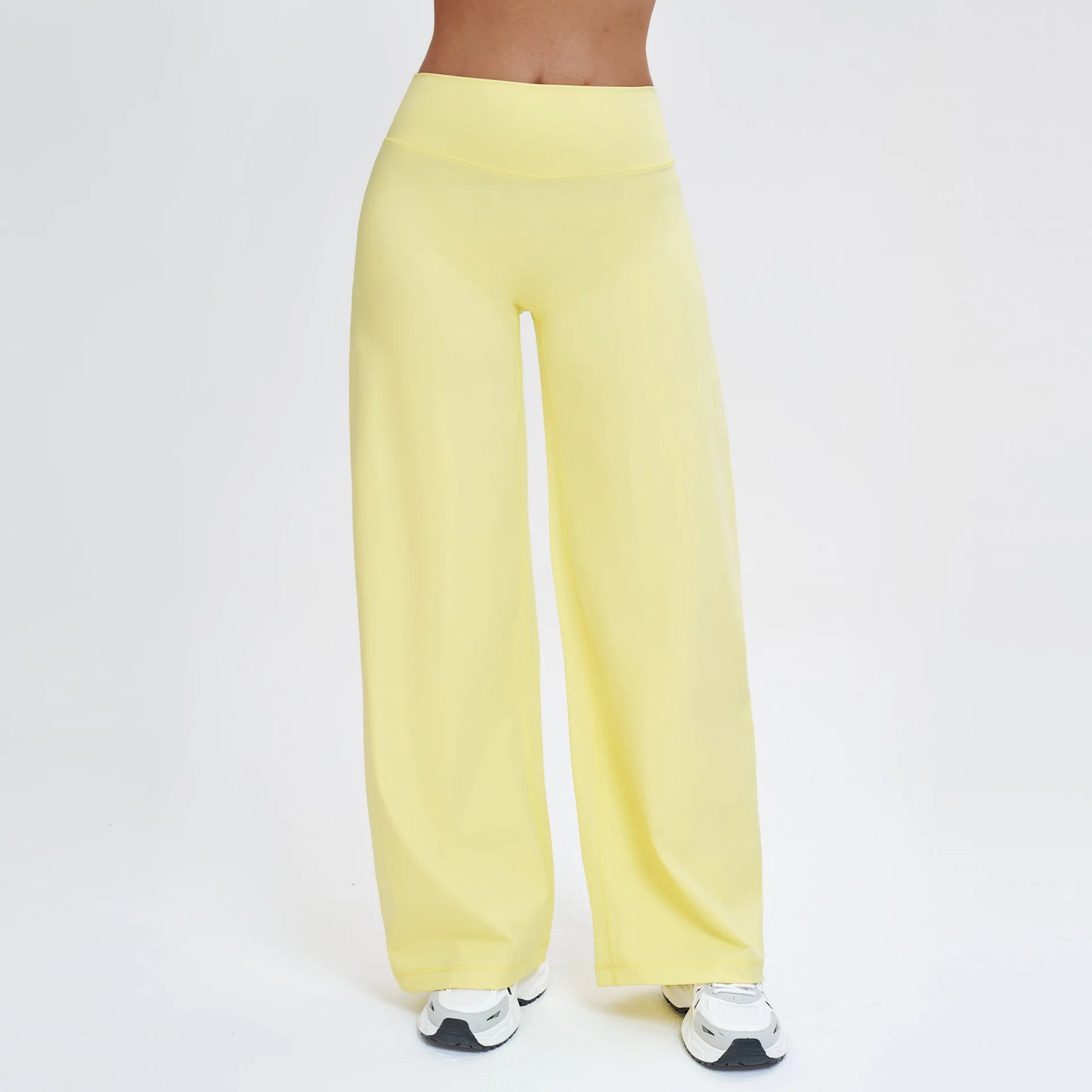 Yoga Pants Women Straight Leg Bottoms Women's Mid-Waist Fitness Pants Gym Leggings Naked Feel Pilates Running Sports Trousers