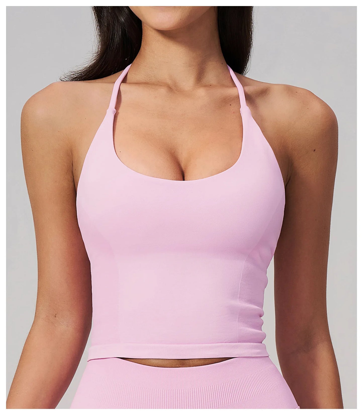 Summer Sports Halter Yoga Top Gym Vest Woman Backless Tank Tops Seamless Push Up Sport Bra Running Vest Workout Top Activewear