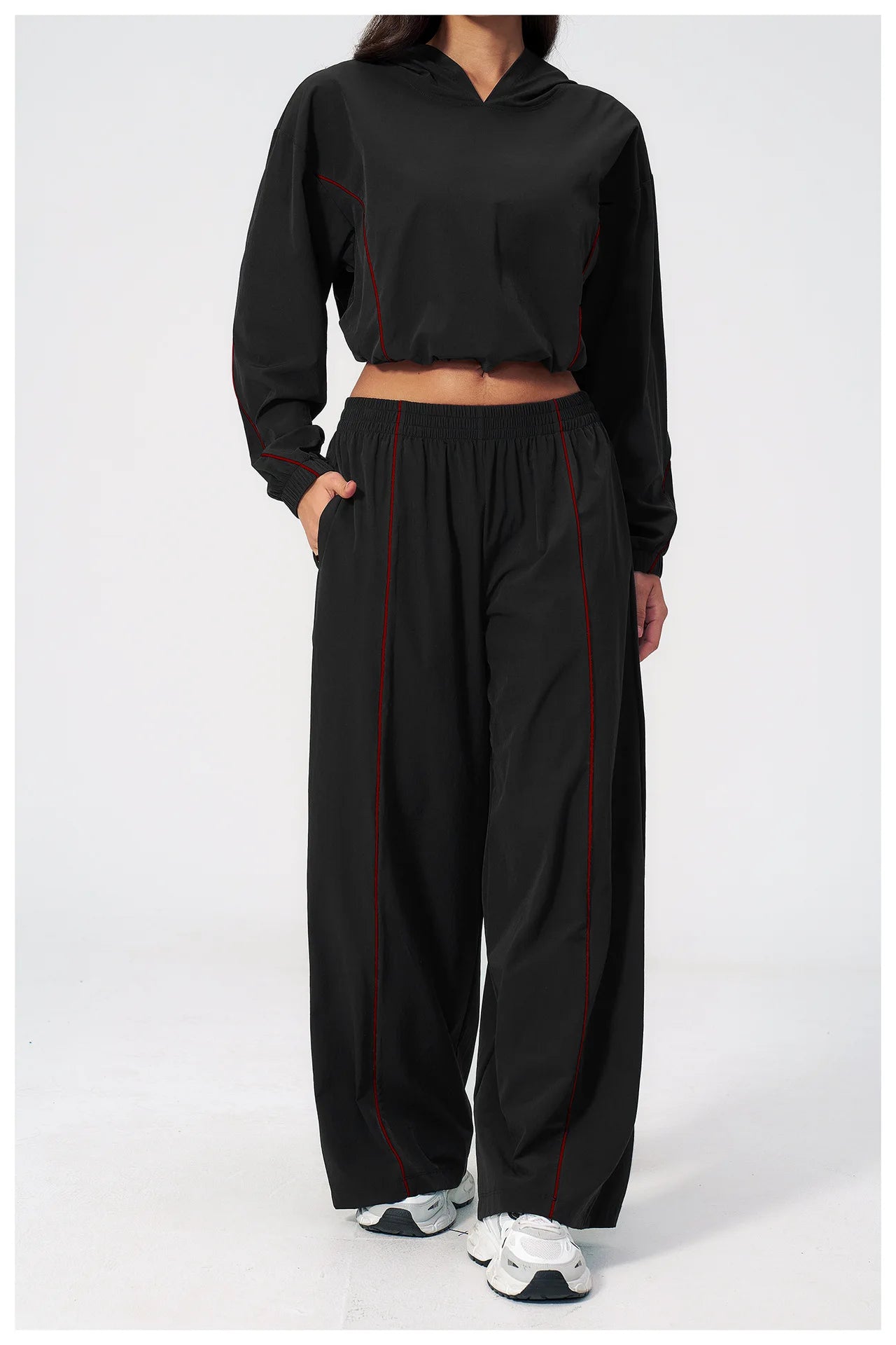 Yoga Pants Women's Sun Protection Pants Contrasting Lines Sports Pants Breathable Uv Resistant Breathable Loose Sports Pants