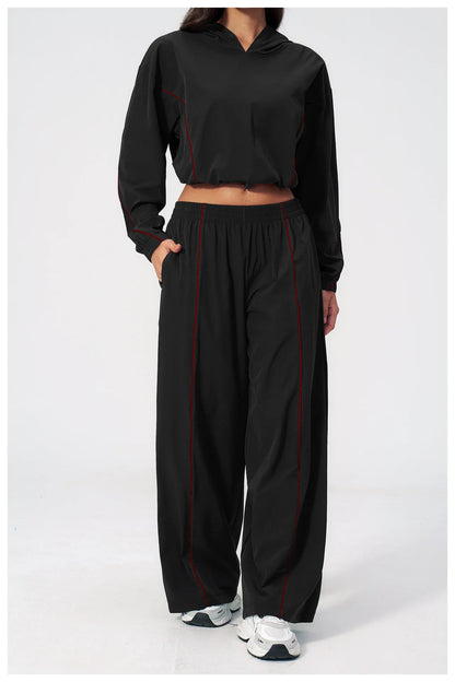 Yoga Pants Women's Sun Protection Pants Contrasting Lines Sports Pants Breathable Uv Resistant Breathable Loose Sports Pants