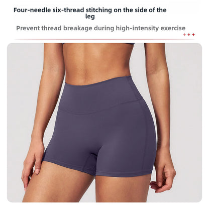 JUREN Yoga Shorts Women Fitness Shorts Running Cycling Shorts Breathable Sports Leggings High Waist Summer Workout Gym Shorts