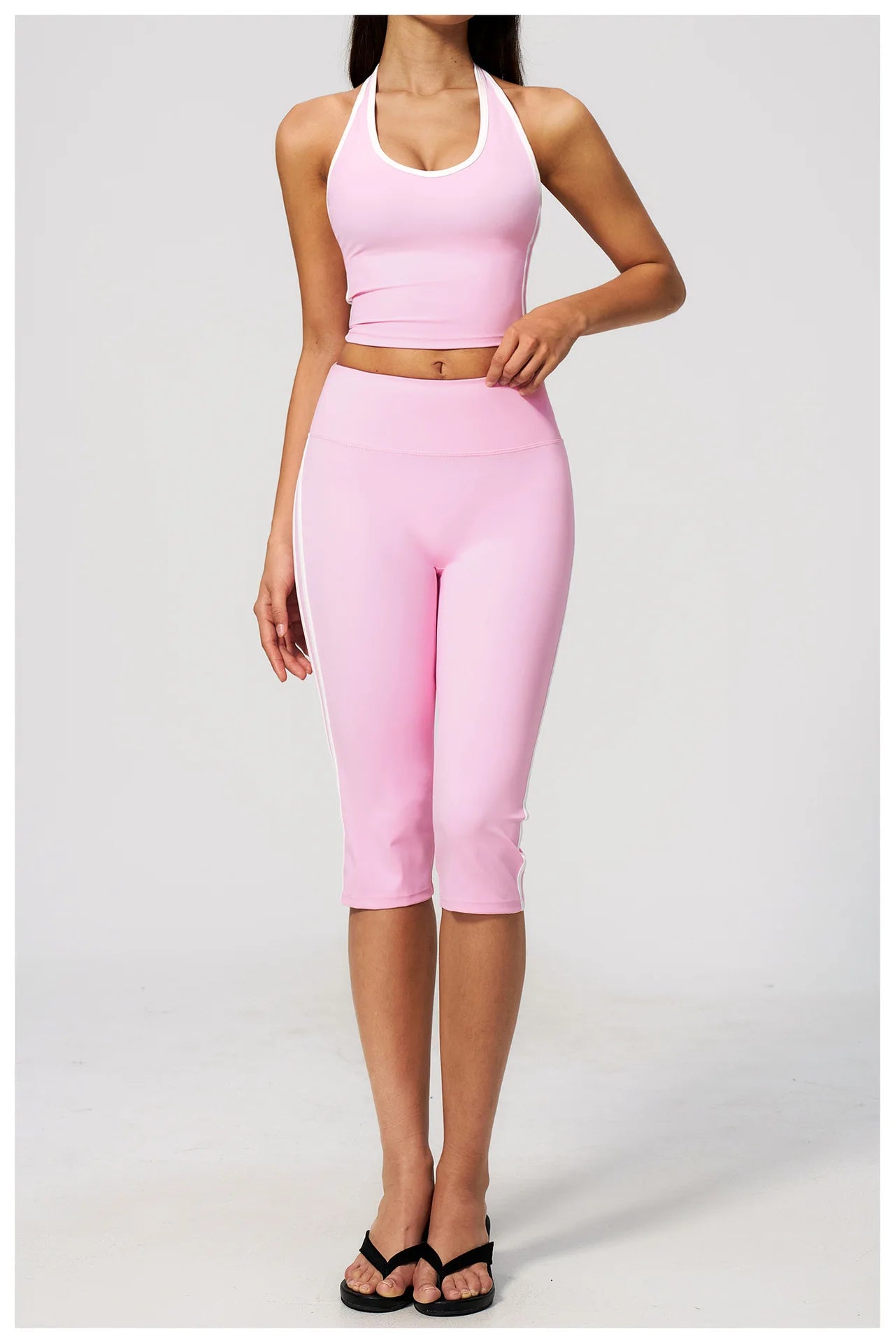 Yoga Capri Pants Women Fitness Leggings Running Cycling Pants Breathable Sports Leggings High Waist Summer Workout Gym Clothing