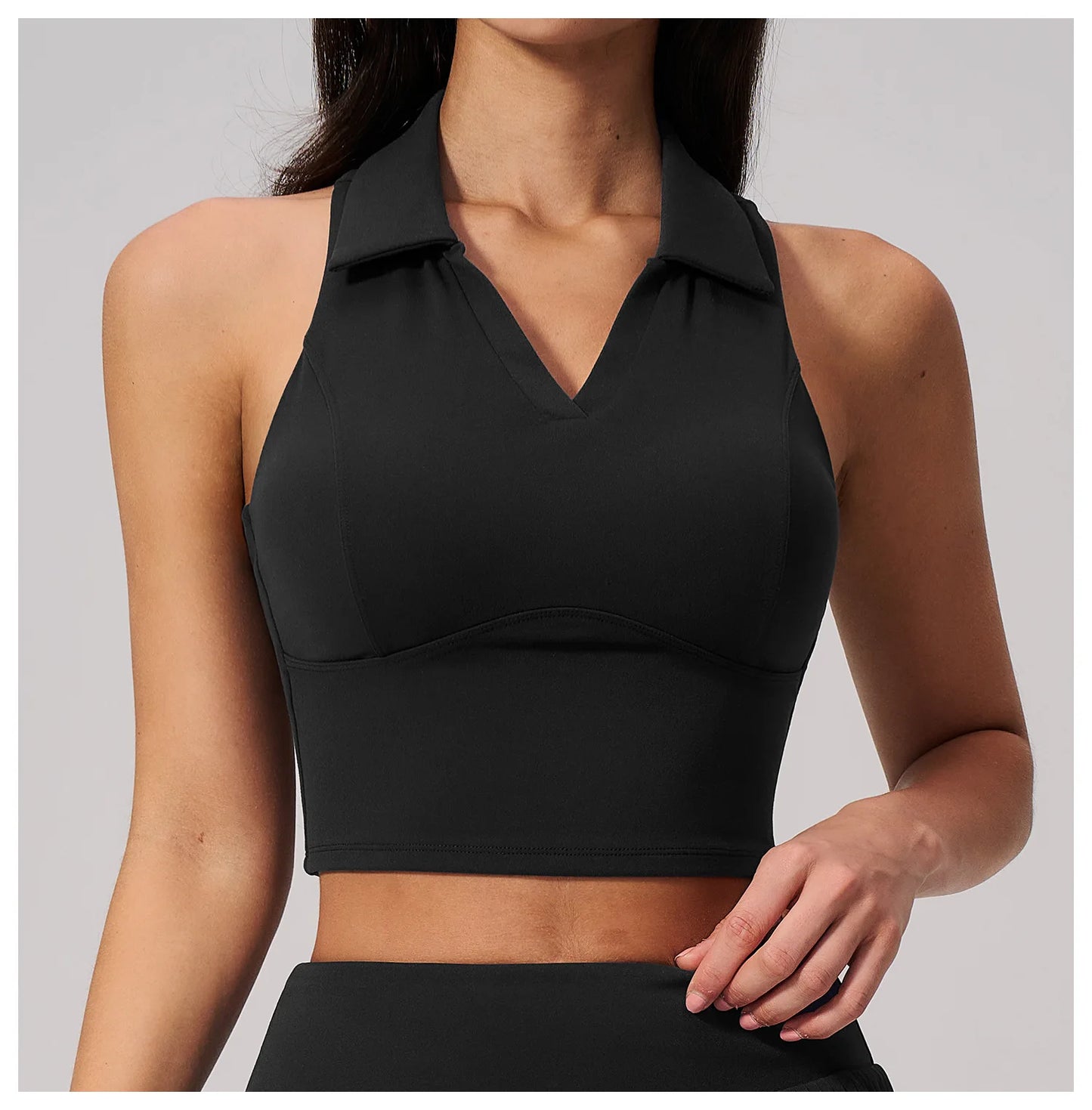 Women's Yoga Tank Push Up Workout Top Quick-Dry Collar Gym Sports Vest Running Female Running Tight Top Women Fitness Underwear