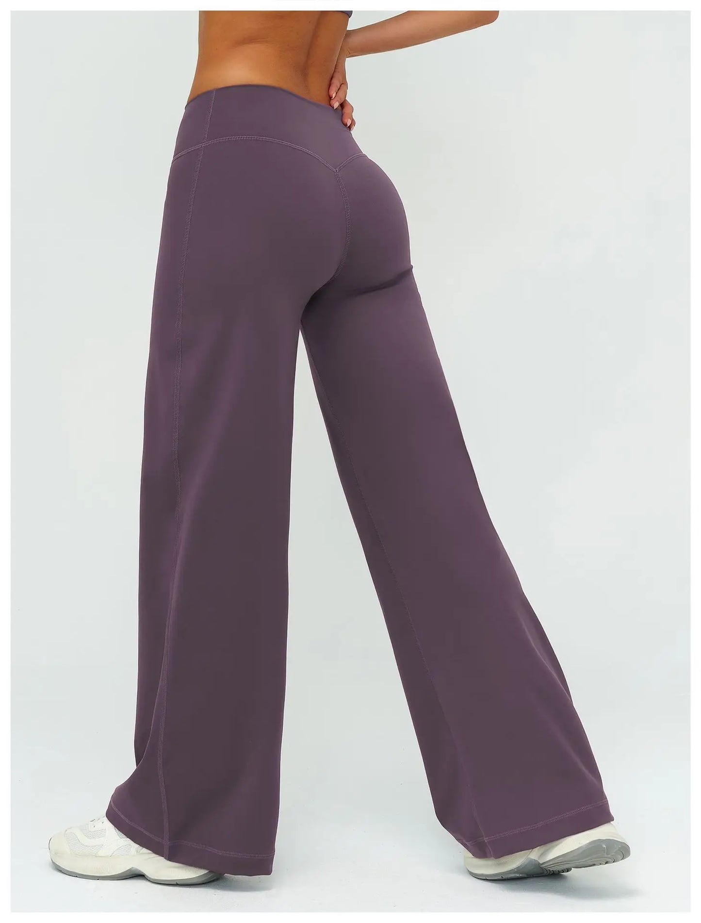 Yoga Pants Women Straight Leg Bottoms Women's Mid-Waist Fitness Pants Gym Leggings Naked Feel Pilates Running Sports Trousers