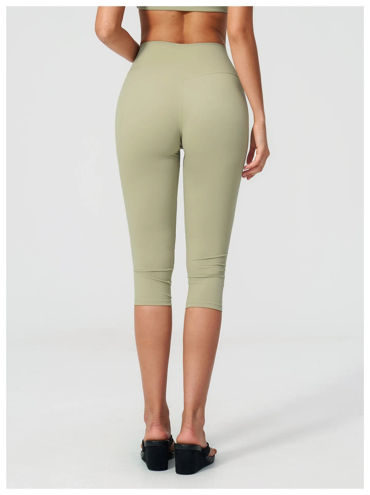 Yoga Pants Women Cropped Pants Sports Pants Fitness Leggings Tights Breathable Quick-drying High Waist Running Workout Pants
