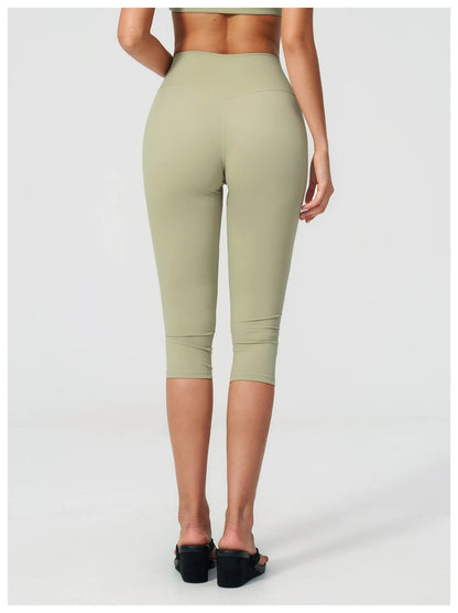 Women's High Waist Yoga Capri Pants Butt Lift Leggings Squat Proof Tummy Control Workout Sports Breathable Running Summer Tights